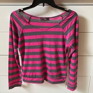 🦄Pinc Size Small Striped Long Sleeve Top